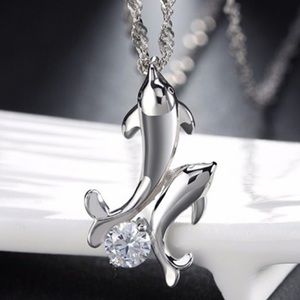 Jewelry - Beautiful Dolphin Sterling Silver CZ Necklace Jewelry - Beautiful Dolphin Sterling Silver CZ Necklace